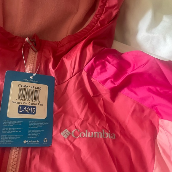 Girls Pink Columbia Jacket 14-16 - Picture 3 of 4